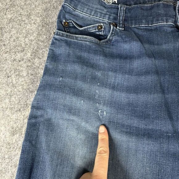 Mugsy Fultons Jeans Mens 40x32 (Fits 36x32) Blue Stretch Denim Straight Flawed - Picture 5 of 15